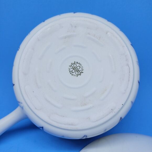 Lyngby Porcelain Dan-lld lldfast Denmark Blue Harlequin Flame 7" X 3 1/4" Pot - Picture 7 of 10